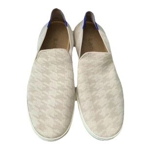 Rothy’s Ivory Cream Houndstooth Slip On Stretch Sneaker 9.5